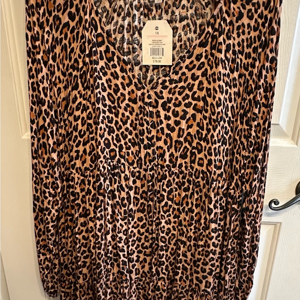 Wonderly Brown Black Dolman Sleeve V-Neck Dress